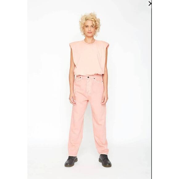 Free People v. Sandrine Rose Wide Leg High Rise Embroidered Pink Pants - 26 - Picture 1 of 10